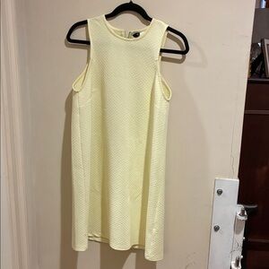 Divided Yellow Textured Mini Dress